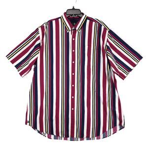 Vtg 90s Y2K Hunt Club Men's 2XLT Tall Striped Button Down Shirt, Preppy Retro